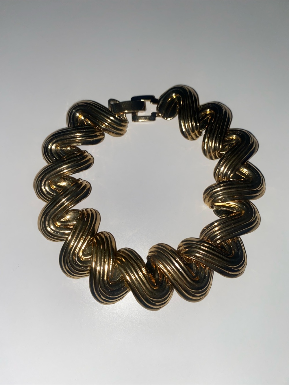 Gold-Tone Wave Link Bracelet
